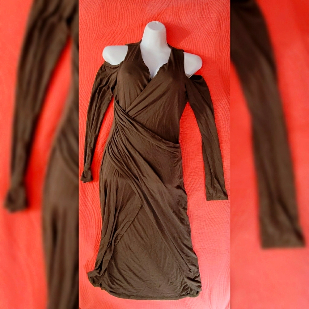Solmio sexy high low dress cold shoulder